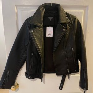 TOPSHOP black leather motorcycle jacket